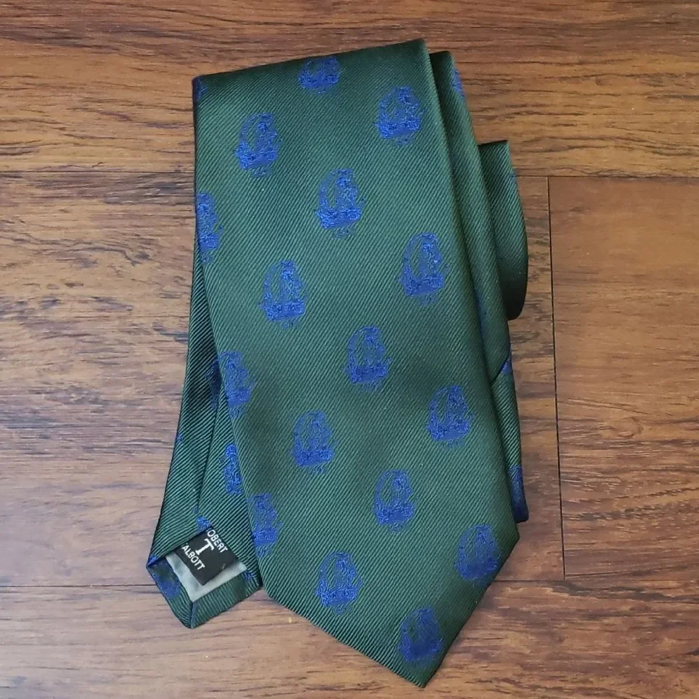 Robert Talbott Green Blue Men's Silk Tie Trendy Workcore Business Event Casual
